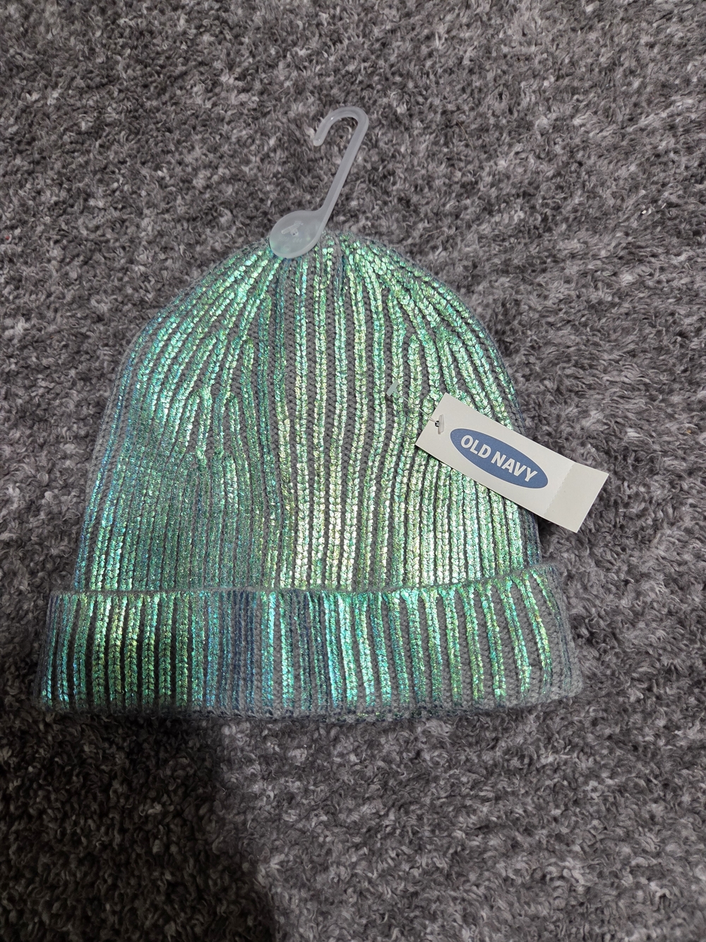 Old Navy Kids Iridescent Green Beanie Hat